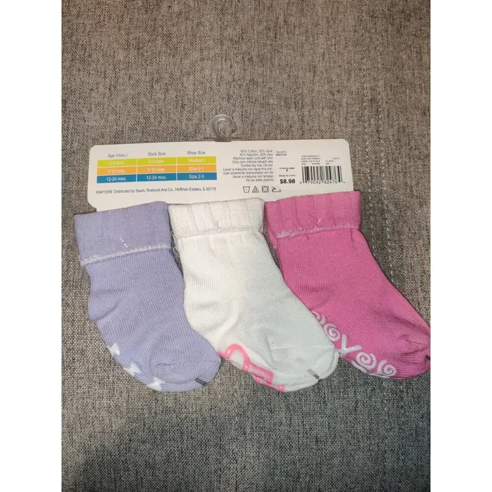 Little Wonders 3 Pair Non-Slip Baby Socks 3-12 Months